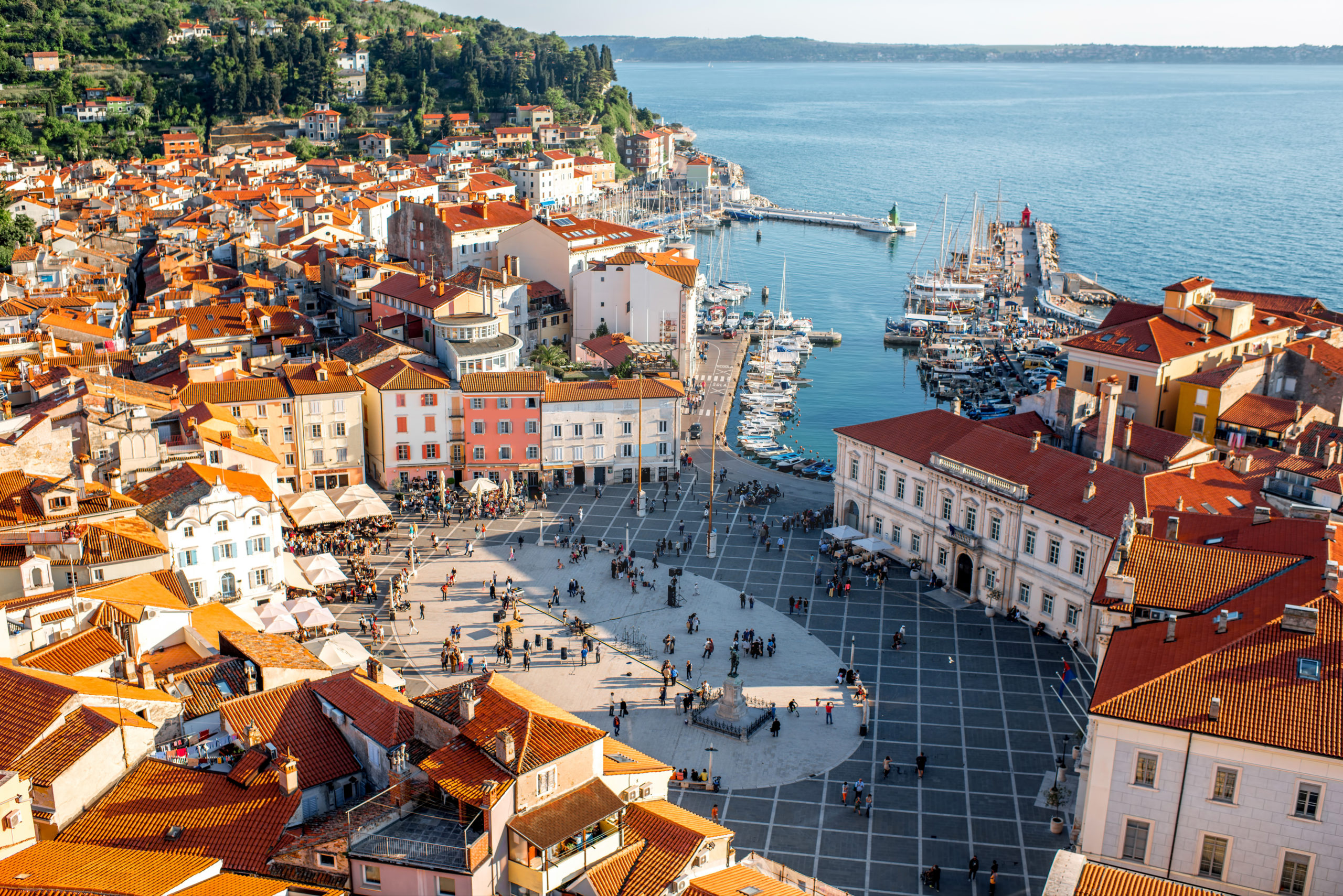 Aerial view on Piran town