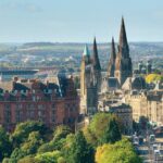 Vue aérienne sur la Ville d'Edimbourg en Ecosse